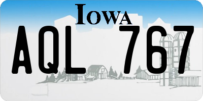 IA license plate AQL767