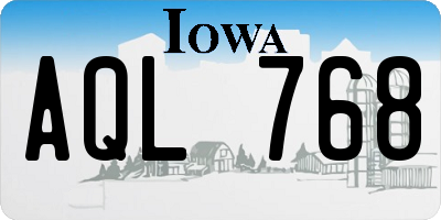 IA license plate AQL768