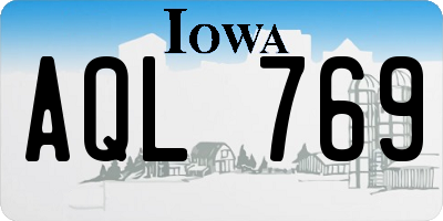 IA license plate AQL769
