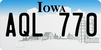 IA license plate AQL770