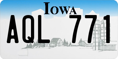 IA license plate AQL771