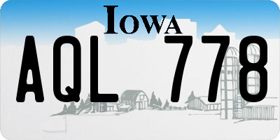 IA license plate AQL778