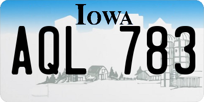 IA license plate AQL783