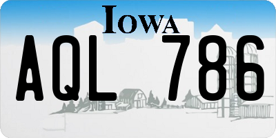 IA license plate AQL786