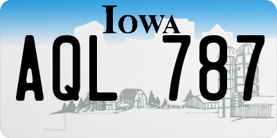 IA license plate AQL787