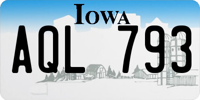IA license plate AQL793