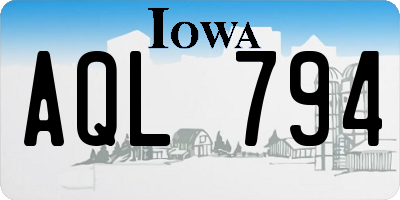 IA license plate AQL794