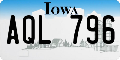 IA license plate AQL796