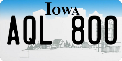 IA license plate AQL800