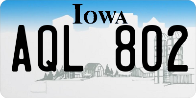 IA license plate AQL802