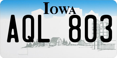IA license plate AQL803