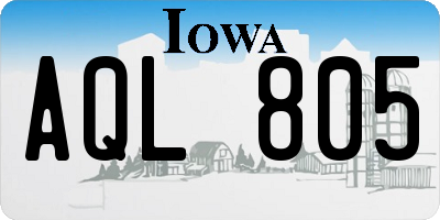 IA license plate AQL805