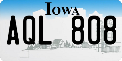 IA license plate AQL808