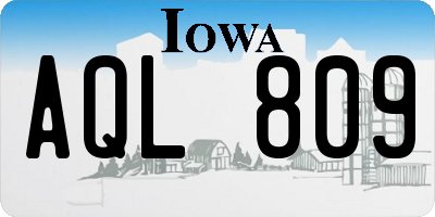 IA license plate AQL809