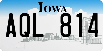 IA license plate AQL814