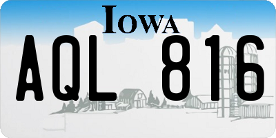 IA license plate AQL816