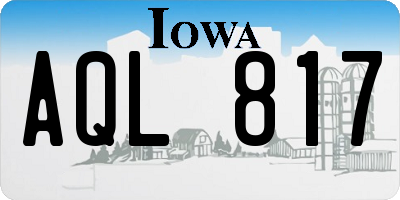 IA license plate AQL817
