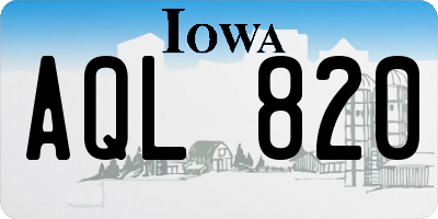 IA license plate AQL820