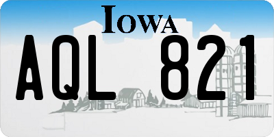 IA license plate AQL821