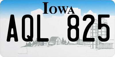 IA license plate AQL825