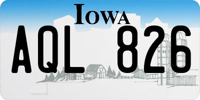 IA license plate AQL826