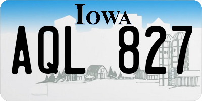 IA license plate AQL827