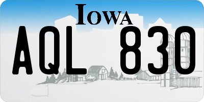 IA license plate AQL830
