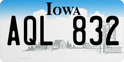 IA license plate AQL832