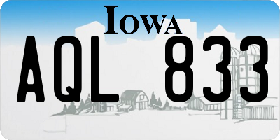 IA license plate AQL833