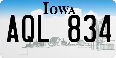 IA license plate AQL834