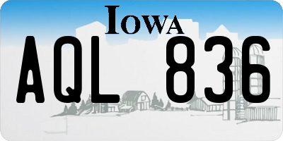 IA license plate AQL836