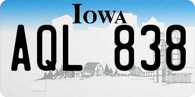 IA license plate AQL838