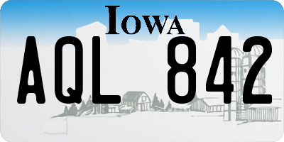 IA license plate AQL842