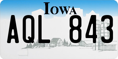 IA license plate AQL843