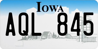 IA license plate AQL845