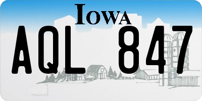 IA license plate AQL847