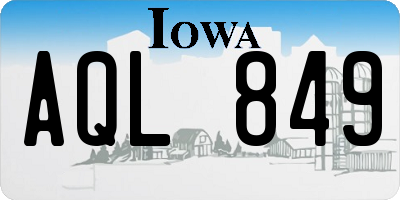 IA license plate AQL849