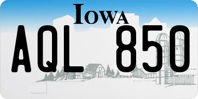 IA license plate AQL850