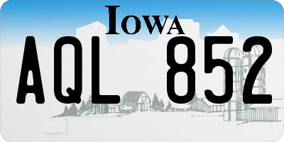 IA license plate AQL852