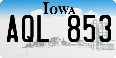 IA license plate AQL853