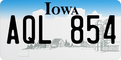 IA license plate AQL854