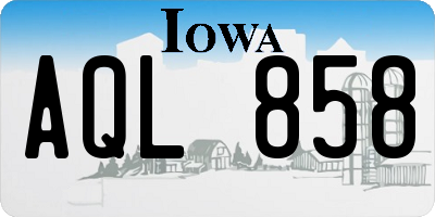 IA license plate AQL858