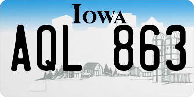 IA license plate AQL863