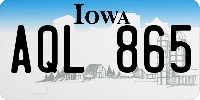 IA license plate AQL865