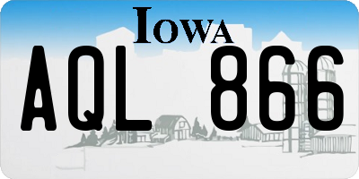IA license plate AQL866