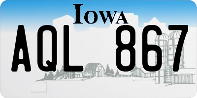 IA license plate AQL867