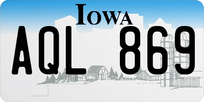 IA license plate AQL869