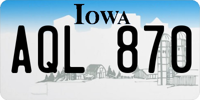 IA license plate AQL870