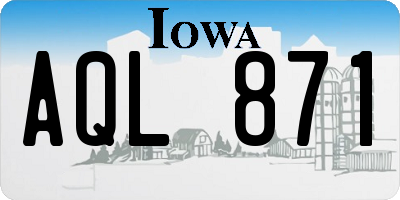 IA license plate AQL871