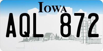 IA license plate AQL872